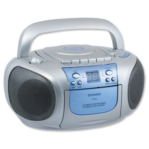 Daewoo CD Radio Cassette Player Recording Portable AM FM Stereo LED Display 1.2W x 2RMS Ref TP463