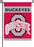 BSI Ohio St. Buckeyes Garden Flag w/Pole - Ohio State Buckeyes One Size