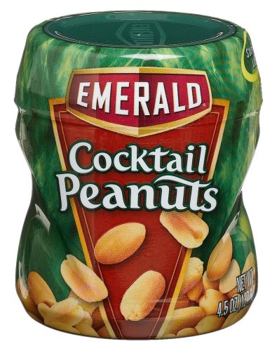 Emerald Nuts Cocktail Peanuts, 4.5-Ounce Canisters (Pack of 12) by Emerald Nuts