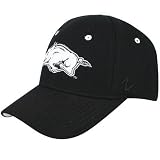 Zephyr Arkansas Razorbacks Black Silver Lining Fitted Hat