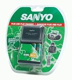 Sanyo Compact Plug & Play Charger includes 4 AA High Capacity NiMH 1700mAh Batteries (NC-MQN02)
