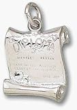 Heavy Graduation Diploma Charm - Sterling Silver Jewelry
