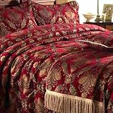 Luxury Shiraz Comforter - King (Burgundy / Gold)