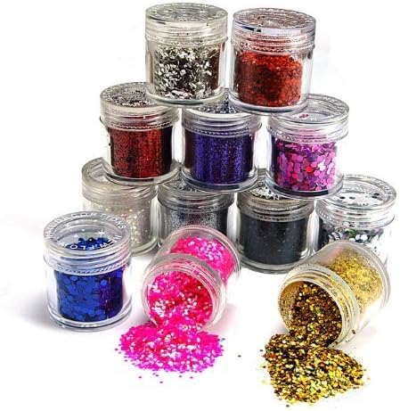 12 color nail art glitter sheets acylic tips Ongle by HongNuo