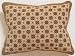 Feng Shui Symmetrical Brown and Gold Flowers with Bronze Dots with Bronze/Olive Framing Embroidered Throw Pillow Free Shipping!