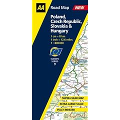 Poland, Czech Republic, Slovakia and Hungary (AA Road Map Europe Series)