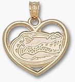 Florida Gators Gator Head Heart Pendant - 14KT Gold Jewelry