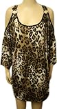 Ladies Leopard Tiger Batwing Plus Size Animal Print Ruched Womens Long Top Sizes 16 - 26