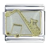 Saxophone Musical Italian Charms Bracelet Link