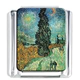 Road With Cypress And Star Photo Italian Charm Bracelet
