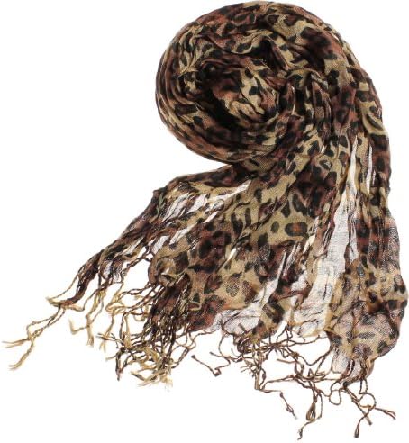 AN1225 Women's Leopard Pattern Fashion Scarf - Brown - One Size