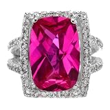 Pink CZ Engagement Ring - Nicole Richie Inspired: Final Sale - 8