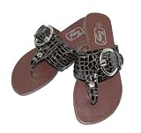 Brown Croc Print Women's Thong Sandals by ElieShoes (5)