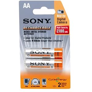 Sony 2500 Mah Aa Rechargeable Nimh