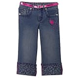 Girls' Cheetah Embellished Cropped Jeans