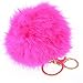 Sandistore Cute Artificial Rabbit Fur Ball Keychain Bag Plush Car Key Ring Car Key Pendant (Hot Pink)