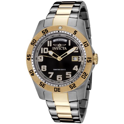 Invicta Men\'s 6692 II Collection 18k Gold-Plated and Stainless Steel Black Dial Watch
