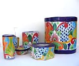 6 Piece Talavera Bathroom Set, Assorted Colors