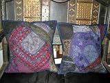 Review mogulinterior.com  / 2 Purple Fuschia Decorative Gujrati Embroidered Sari Toss Pillow Cushion Covers