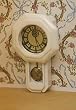 Dollhouse Miniature Wall Clock in White Painted Wood