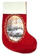 Thomas Kinkade Victorian Applique Plush Christmas Stocking #TK0135