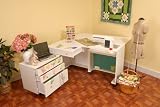 Kangaroo Kabinets K8811 Kangaroo and Joey, Sewing Cabinent and Three Drawer Storage Unit, Ash White