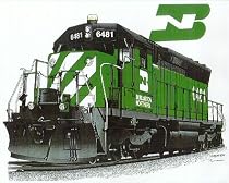 Burlington Northern Railroad Train Sweatshirt Pullover