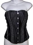 Living Dead Souls Womens CORSET WITH ROUCHED POLKA DOT TRIM -Black