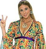 Hippie Peace Sign Necklace and Earrings Adult