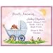Baby : Too Cute Birth Announcement Cards, Personalized - Baby Bear in Carriage (Girl), 25 Count, 5.5?x4.25? with Envelopes.
