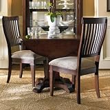 Abbott Place Round Drop Leaf Pedestal Dining Table in Rich Warm Cherry