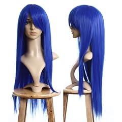 Cosplayland C950 - 80cm glatt langhaar Lucky Star Per�cke Wig T�rkis Blau