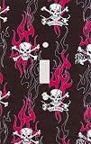 Wall Plates: Bad Bones Flames Decorative Switchplate Cover