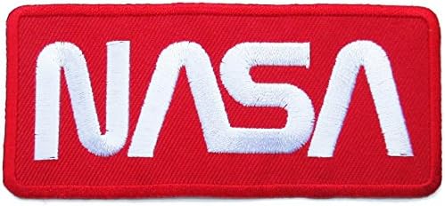 NASA Badge Iron on Patches #Red-White