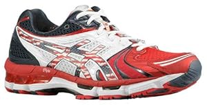 Asics Women's Gel-Kayano 18 USA Olympic Edition Running Shoe, White/Red/Blue, 7 M US