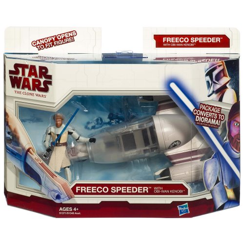 Star Wars: The Clone Wars - Freeco Speeder with Obi-Wan Kenobi