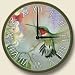 11.5" diam. clock~ Hummingbird ~Artworks Home Accents~ large wood Wall Clock ~ code 727