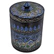 Handcrafted Black Lacquer Decorative Jar With Intricately Hand-etched Floral Design (Thailand)