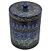 Handcrafted Black Lacquer Decorative Jar With Intricately Hand-etched Floral Design (Thailand)