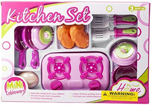 Cute kitchen toy set of small dishes and fake food