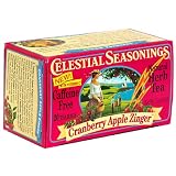 Celestial Seasonings Herb Tea, Cranberry Apple Zinger, Tea Bags, 20-Count Boxes (Pack of 6)
