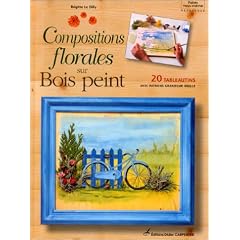 Compositions florales sur bois peint
