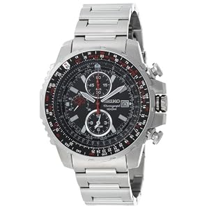 Seiko Men's SNAD05 Flight Computer Silver-Tone Watch