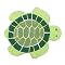 Turtle Bay Rug - Green (37"x26" Turtle-Shaped)