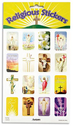 Easter 4 Sheets of 16 Religious Stickers 5 x 7 Inch