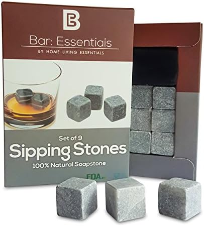 Bar: Essentials Soapstone 9 Piece Whiskey Stones & Whiskey Rocks Gift Set