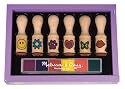 Melissa & Doug Deluxe Wooden Happy Handle Stamp Set