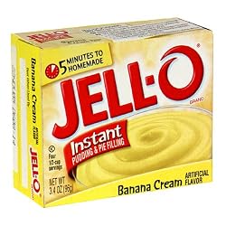 Jell-O Instant Pudding & Pie Filling, Banana Cream, 3.4-Ounce Boxes (Pack of 24)
