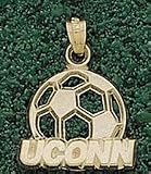 Connecticut Huskies UCONN Soccerball 1/8 Charm - 14KT Gold Jewelry