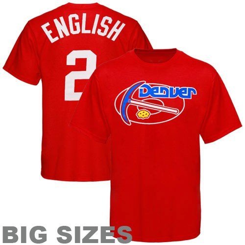 Majestic Denver Nuggets #2 Alex English Red Retired Player Throwback Big Sizes T-shirt (XXXXX-Large)
